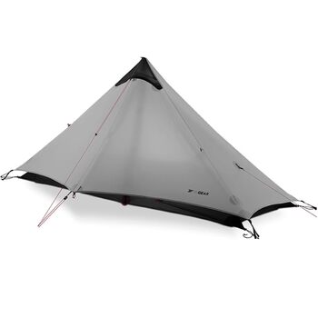 Ультралегкий намет 3/4 сезону Портативний туристичний намет для 1 особи 15D силіконове покриття Водонепроникний двошаровий намет без чохла для кемпінгу, скелелазіння, походів, сірий 3 сезони, 3F Lanshan1