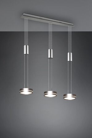 Світлодіодний торшер Trio Lights Franklin 426510208, Метал в т.ч. 35 Вт LED, Зміна кольору, Диммер (нікель-матовий, підвісний 3-полум'яний)