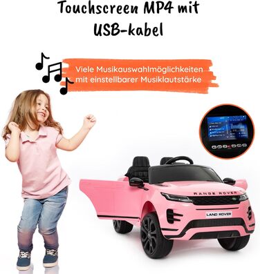 Дитячий електромобіль Range Rover Evoque електричний дитячий автомобіль з 12-вольтовим акумулятором, сенсорним монітором MP4, шкір