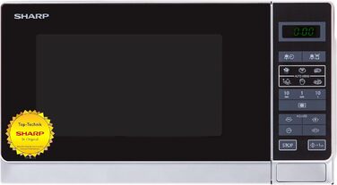 Мікрохвильова піч Sharp R242WW Solo / 20 л / 800 Вт / 5 рівнів потужності / 8 автоматичних програм / Розморожування з регулюванням ваги та часу / Блокування від дітей / Режим енергозбереження / Скляний поворотний стіл (25,5 см) / Білий N.A.