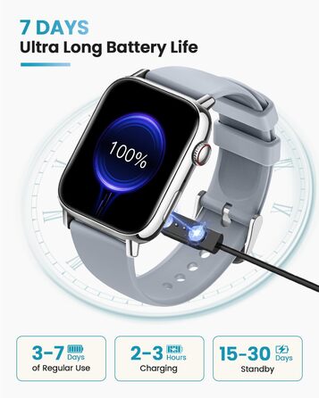 Розумний годинник для чоловіків та жінок з монітором/ЕКГ/ВСР/фітнес-годинник 1,83 дюйма з 24-годинним вимірюванням серцевого ритму/артеріального тиску/SpO2/сну/екстреного виклику SOS, понад 145 спортивних режимів, фітнес-годинник, крокомір, iOS, Android, 