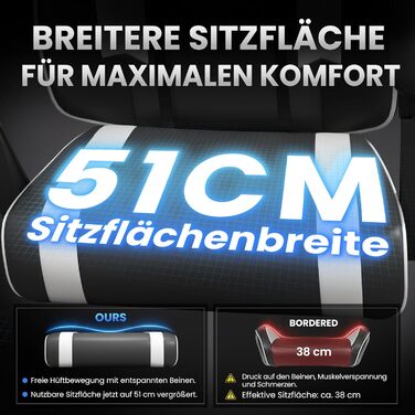 Ігрове крісло - Ергономічне ігрове крісло з підставкою для ніг, підголівником та поперековою опорою, регульоване по висоті, м&39яке, вантажопідйомність 150 кг, крісло для ПК, обертове крісло, чорне