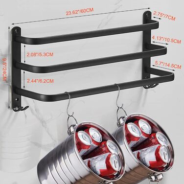 Полотенцесушитель без свердління, чорний, ванна кімната, настінний набір аксесуарів для ванної кімнати, кухонний полотенцесушитель