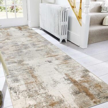 Килимова доріжка Famibay 80x300 см Бежева килимова доріжка для передпокою, що миється, нековзка, кухонна килимова доріжка для передпокою, довга кухонна доріжка, сучасна для передпокою, кухні, спальні, вітальні, бежево-коричнева 80 x 300 см