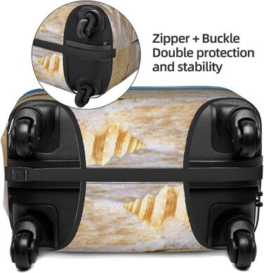 Чохол для валізи Морська Раковина, міцний захист для багажу розміром 45.7-81.3 см, чорний, великий розмір