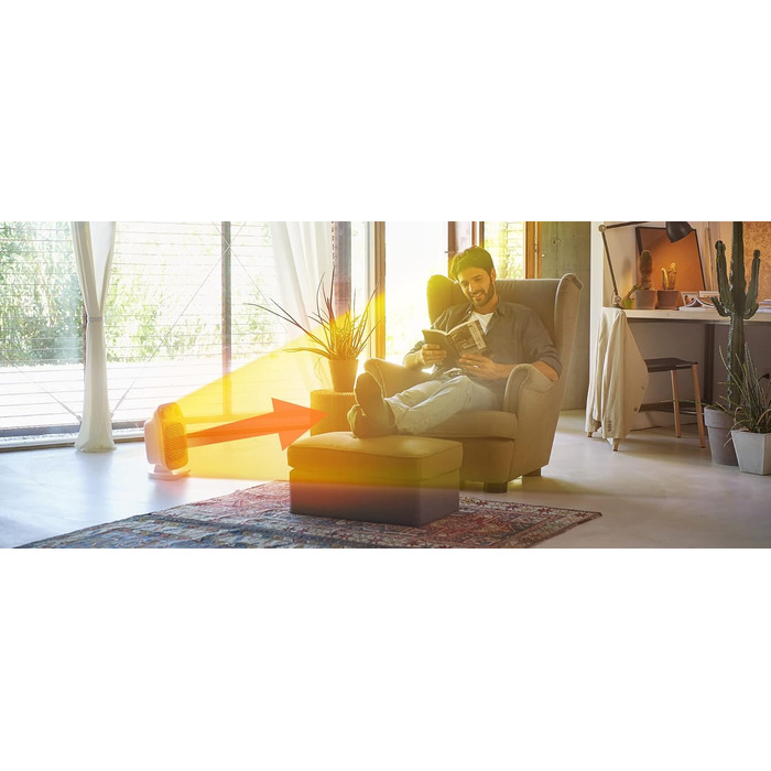 Вертикальний вентилятор-обігрівач De&39Longhi Hva 3220, безшумний, 2 рівні потужності, захист від крапель, термостат, ручка, захист від замерзання, подвійна ізоляція, білий, 2 режими нагріву