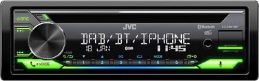 Автомагнітола JVC KD-DB622BT CD з системою гучного зв'язку DAB і Bluetooth (звуковий процесор, USB, AUX-вхід, Spotify Control, 4 x 50 Вт, підсвічування червоної клавіші, без антени) (DAB/USB/BT/Multicolor)