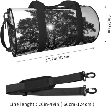 Спортивна сумка, дорожня сумка, сумка для подорожей, сумка з принтом дерева, сумка на ніч, чорна, універсальний розмір