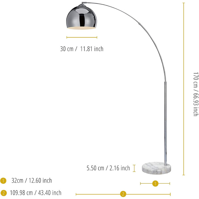 Торшер LED Arquer Versanora VN-L00010-EU, хром