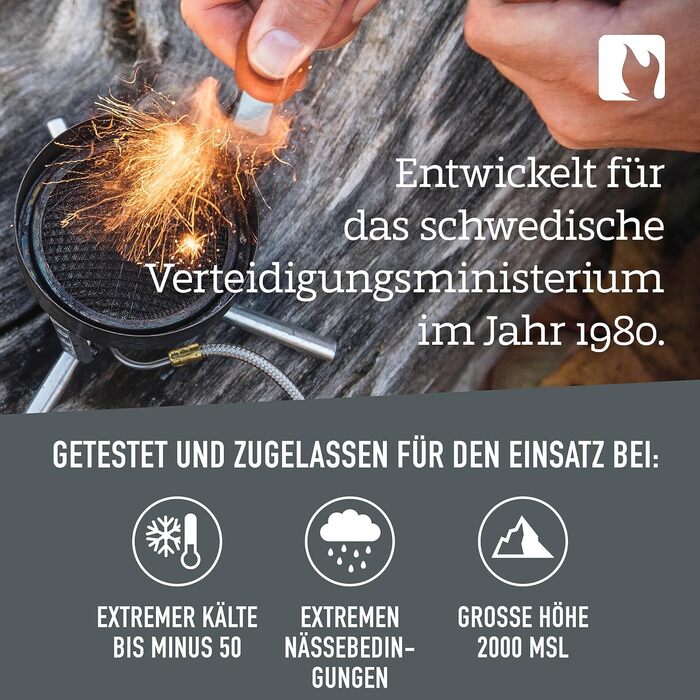 Кресало для виживання LIGHT MY FIRE Outdoor Scout 2-в-1 з аварійним свистком, кресало та кремінь для розпалювання вогню, вічне сірництво з ручкою з біопластику (3000 запалювань), колір іржаво-помаранчевий. Розмір без розміру.