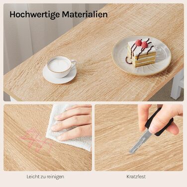 Барний стіл, стіл для бістро, стіл для роботи стоячи, обідній стіл, металевий каркас, стільниця з МДФ, світлий дуб, 120x100x40 см (ШxВxГ) Світлий дуб 120x40x100 см