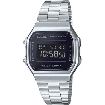 Цифровий кварцовий годинник для дорослих Casio Unisex з браслетом з нержавіючої сталі сріблястий/чорний одинарний