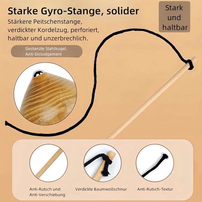 Дерев’яна дзиґа з батіжком Vyloky (XL)