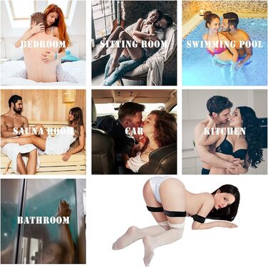 Бондаж Набір Наручники Стегна Регульований Обмеження Набір БДСМ Іграшка для Закоханих Пар Початківців і Професіоналів Чорний