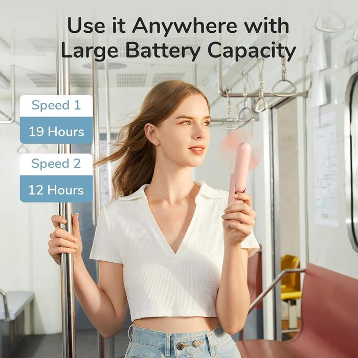 3-in-1 Handheld Fan, Rechargeable USB 12-19 Hours Work with Power Bank, Lightlight, Portable Fan for Travel/Summer, Gifts for Women-Pink, 3-in-1 Handheld Fan, Rechargeable USB 12-19 Hours Work with Power Bank, Lightlight, Portable Fan for Travel/Summer, G
