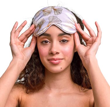 Маска для очей GRACE & COMPANY з чистого атласу для сну та подорожей Шовковисто гладка маска для сну (Серафіна)