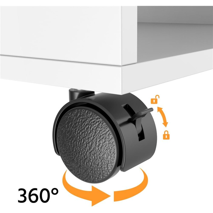 Мобільний стіл Yaheetech, комп&39ютерний стіл, робочий стіл, ПК, офісні меблі з 4 полицями, білий