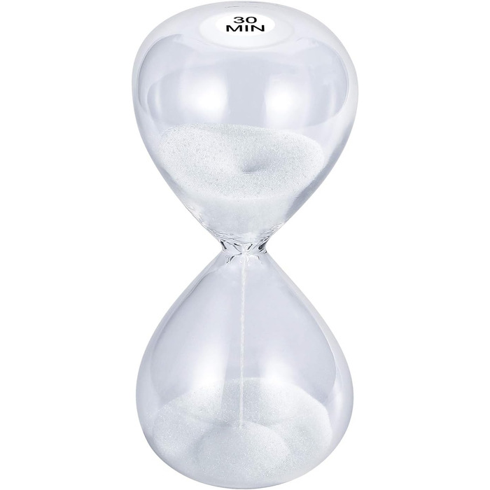 Пісочний годинник для Uten, Поворотний на 720, Старовинний білий пісочний годинник, Вінтажний пісочний годинник 1 Hora Reloj de Arena, Великий метал, Пісочне скло, Офіс, Письмовий стіл, Дім, Весільне оформлення (Білий/Розкішний сад, 30 хв)