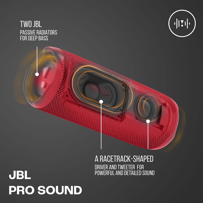 Колонка JBL Flip 6 червоного кольору - Водонепроникна портативна колонка з 2-смуговою акустичною системою для потужного звуку - До