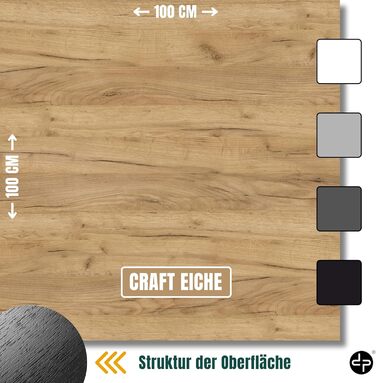 Круглий дубовий журнальний столик Ø53 см - Невеликий журнальний столик з полицею - 2 яруси, круглий сучасний журнальний столик в промисловому дизайні - Зроблено в ЄС Чорний та дубовий Діаметр 53 см