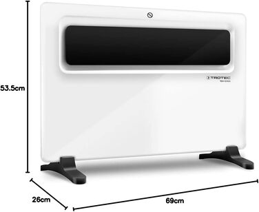 Конвекторний обігрівач TROTEC TCH 1510 E Теплова потужність 1500 Вт Електричний обігрівач, можливий настінний монтаж 1500 Вт