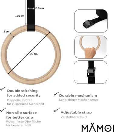 Скелелазний майданчик з турніком для дорослих (230 см), дерев&39яний скелелазний майданчик, багатофункціональне фітнес-обладнання, драбина для лазіння для дорослих та дітей, 100 екологічно чистий, виготовлено в ЄС з кільцями для гімнастики