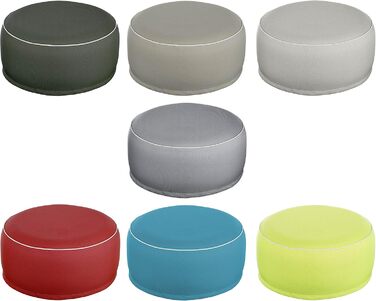 Надувний пуф Brandsseller для вулиці Ø 55 x 25 см Водовідштовхувальне крісло-мішок для саду, патіо, вітальні та пляжу Водостійкий та легкий у догляді, сіро-коричневий