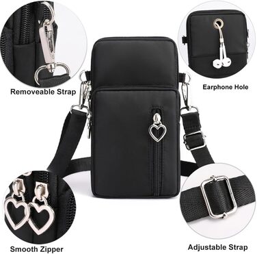 Жіноча сумка через плече DuoLmi невелика, жіноча сумка через плече, нейлонова міні-сумка для мобільного телефону невелика сумка че