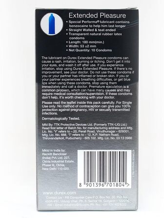 Презервативи Durex, подовженого задоволення - 10 шт. (1 упаковка)