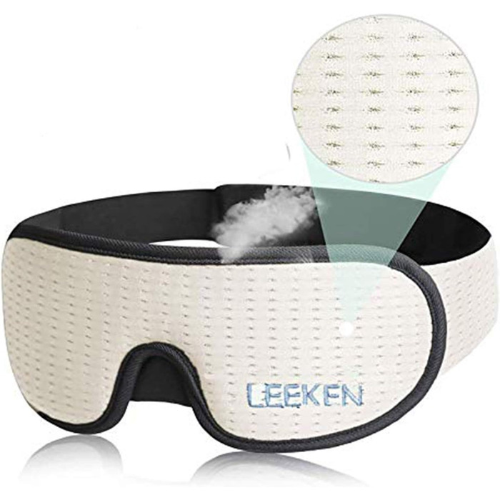Маска для сну LEEKEN 3D - 100 світлонепроникність, маска для сну для чоловіків і жінок, прохолодна спортивна тканина, захист очей