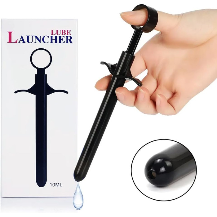 Запуск мастила Zooma, пусковий пристрій для мастила, шприц-аплікатор для мастила. Багаторазові шприци-трубки зі мастилом для анального та вагінального використання (чорний)