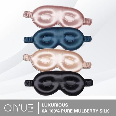 Шовкова маска для сну, 3D контурні чашечки, маска для сну і пов'язка, дихаюча і м'яка для сну, йоги, подорожей (темно-рожева), 22