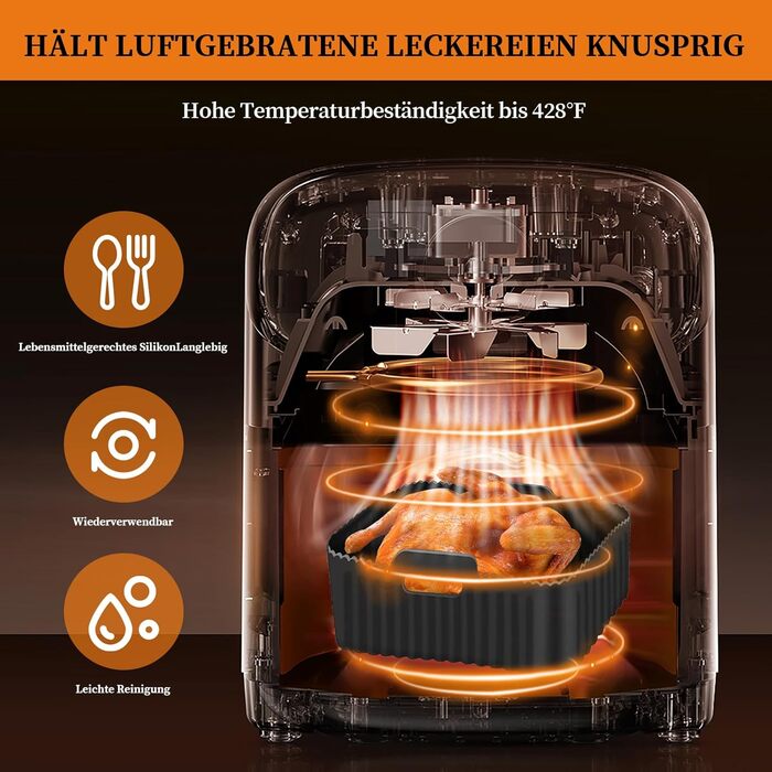 Аксесуари для фритюрниці з 2 силіконовими формами для фритюрниці, двошаровою решіткою для гриля, двозонними аерофритюрницями Аксесуари для фритюрниці Ninja AF300EU AF400EU, COSORI 8.5 л, Cookwise 9 л, мікрохвильова піч, стиль духовки 2