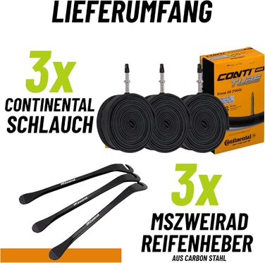 Комплект з 3 камер Continental Cross SV60 28 дюймів 32/47-622 з 3 монтажними манетками MSZweirad