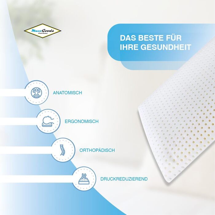 Ортопедична подушка для шиї з в&39язкопружної гелевої піни - Подушка без запаху без наволочки - Подушка для сну для підтримки шийного відділу хребта та полегшення болю в шиї - (70 см x 42 см x 16 см) Без запаху Висота 16 см - Без чохла