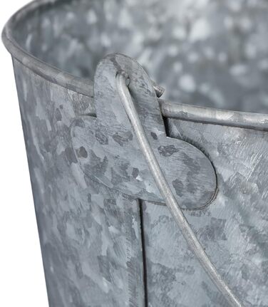 Набір із 5 цинкових горщиків Relaxdays, горщик для трав для кухні, балкону та саду, відро для квітів з оцинкованого металу з ручкою, сріблястий