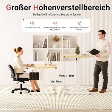 Стіл з регульованою висотою 160 x 80 см, стіл з електричним регулюванням висоти та функцією пам&39яті, ігровий стіл, регульований стіл, комп&39ютерний стіл для офісу, стіл для роботи стоячи, бежевий 160 x 80 см