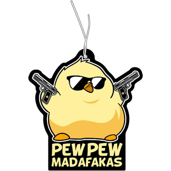 Освіжувач повітря для автомобіля Ароматичне дерево, набір з 2 шт. з мотивом Pew Pew Madafakas, високоякісний принт, кумедний, міцн