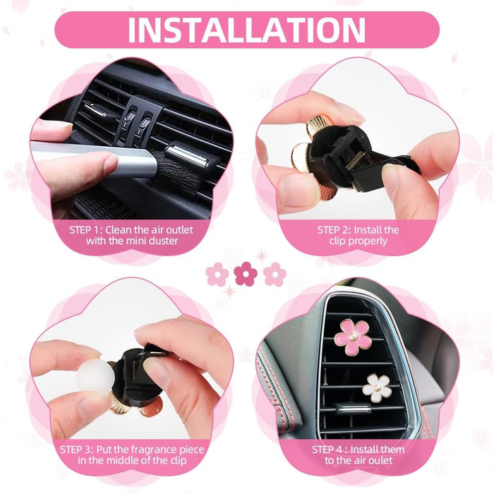 Автомобільний дифузор URAQT, 8 шт. Квітка ромашки Автомобільний освіжувач повітря Кліп Освіжувач повітря на виході Вентилятор Осві