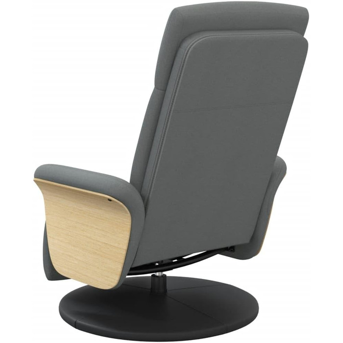 Крісло-реклайнер vidaXL, обертове крісло зі спинкою та підставкою для ніг, крісло для телевізора з функцією відкидання, шезлонг, м&39яке крісло, темно-сіра тканина