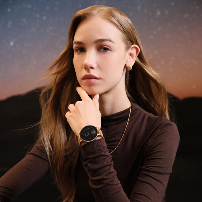 Розумний годинник Zenwatch Venice Pro 2.0 Gold з Bluetooth-телефонією 1,32-дюймовий AMOLED 466x466, 123 спортивні режими, серцевий ритм, артеріальний тиск та SpO2, водонепроникність IP68, акумулятор 200 мАг, сумісний з Android та iOS