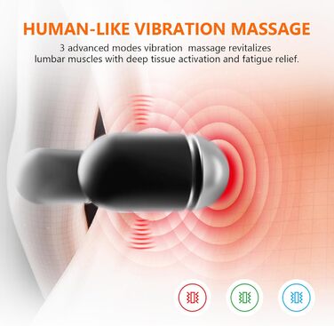 Електрична подушка для поперекової підтримки з підігрівом та вібраційним масажем, ортопедична подушка з піни з ефектом пам&39яті підтримка попереку при болях у спині, для офісного крісла, автомобіля, ліжка та дивана