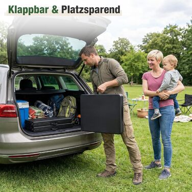 Складаний фуршетний стіл Sekey, пластик, 152x70 см Кемпінговий стіл з ручкою для перенесення, стіл для вечірки, розкладний стіл, садовий стіл для саду, патіо та балкону, складаний, 4 особи (чорний)