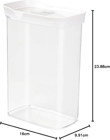 Контейнер для зберігання Emsa 514552 Optima Шейкер із розсувною кришкою 2,2 л Прямокутний 100 без мікробів Герметична пломба для свіжості 100 безпечний Білий/прозорий, 16 x 9,9 x 23,8 см Одинарний