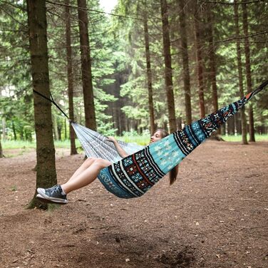 Туристичний кемпінг-гамак NATUREFUN 275 x 140 см преміум-класу максимальна вантажопідйомність до  300 кг дихаючий, швидковисихаючий з парашутного нейлону з 2 карабінами