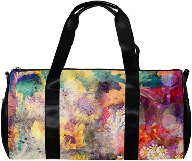 Спортивна сумка, маленька дорожня сумка, сумка для йоги, акварелі та квітів, сумка для фітнесу на відкритому повітрі, ручна поклажа