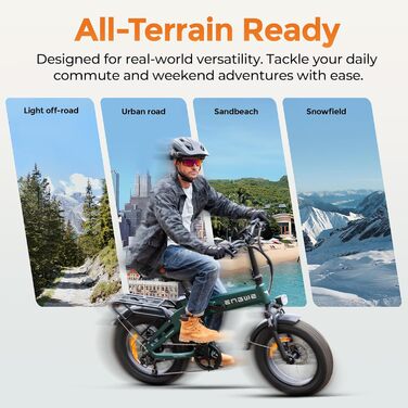 Складаний електровелосипед ENGWE, акумулятор 48 В 13,5 Аг, запас ходу до 120 км, датчик крутного моменту та складна конструкція з гідравлічними гальмами та додатком для будь-якої місцевості, EP-2 3.0 Boost Green