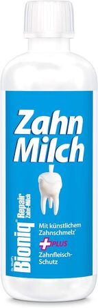 Зубна паста Bioniq Duo, 3 x 75 мл і Tooth Milk, 1 x 400 мл в наборі - Захист для чутливих зубів Відновлююча зубна паста та ополіскувач для порожнини рота зі штучною зубною емаллю Без фтору