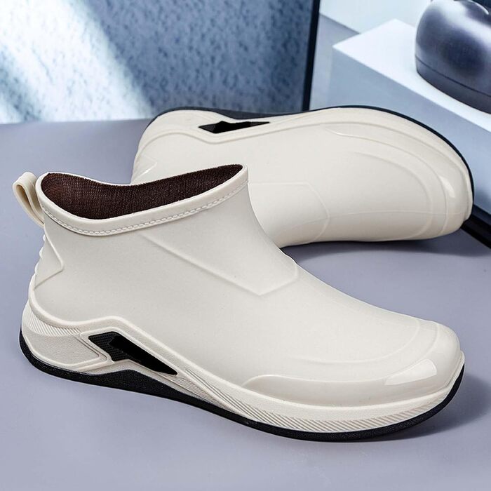 Водне взуття, гумові чоботи, для активного відпочинку на природі, дощові, легкі, з низьким ходу, для роботи, повсякденного життя, подорожей та походів, бежевий, 41 1/3 EU