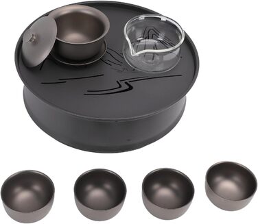 Похідний чайний набір CHICIRIS Легкий металевий набір для заварювання чаю з багатофункціональною чашкою, ідеальний для пікніків та подорожей